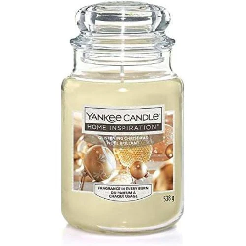 Yankee Candle Bougie Noël Brillante, Vanille Crème, Ambre - Vue principale