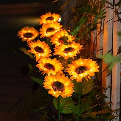 Zoom sur ZHENNBY Lampe Solaire Fleurs 20 LED Jardin Extérieur