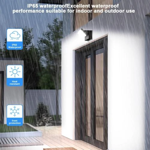 Zoom sur Applique Murale Extérieure 40W Noir, LED Rotatif 3000K
