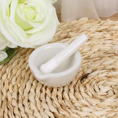 Détail de Mortier Pilon Porcelaine, Broyeur Épices Herbes, Mageliya