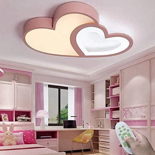 Lampe Plafond LED Dimmable Ahqx, Abat Jour Acrylique Rose - Vue principale