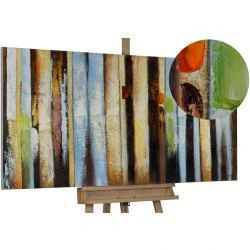 Tableau peinture moderne abstrait multicolore, déco murale