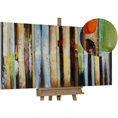 Tableau peinture moderne abstrait multicolore, déco murale - Vue principale
