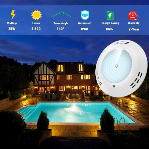 Détail de Projecteur Piscine LED 35W Résine, Étanche IP68, 3500lm