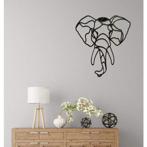 Détail de Décoration murale bois éléphant africain noir, Kh Teile