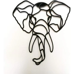 Décoration murale bois éléphant africain noir, Kh Teile