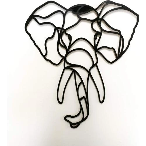 Décoration murale bois éléphant africain noir, Kh Teile - Vue principale