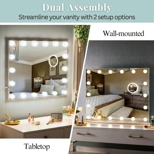 Détail de Miroir de table Hollywood LUXFURNI, élégant, moderne