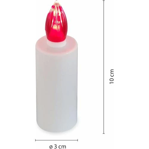 Zoom sur Bougie votive LED INFINITY, 365 jours, blanche, lumière rouge