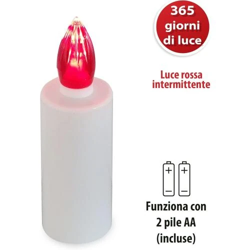 Détail de Bougie votive LED INFINITY, 365 jours, blanche, lumière rouge
