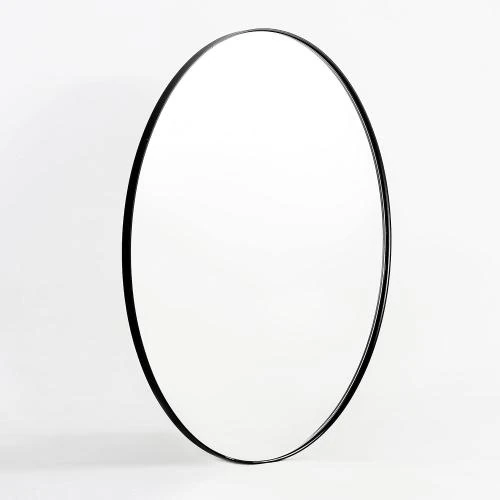 Miroir ovale noir Minuover, cadre métal élégant, déco - Vue principale