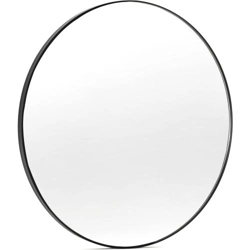 Détail de Miroir ovale noir Minuover, cadre métal élégant, déco