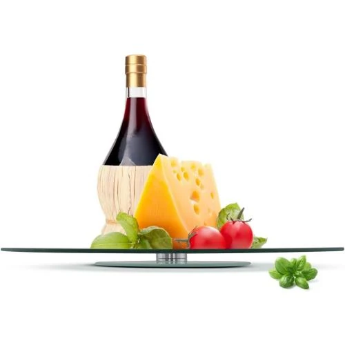Zoom sur Sendez Assiette à gâteau rotative verre, plateau élégant