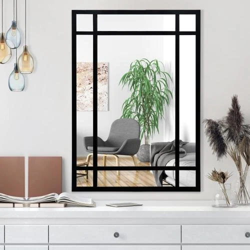 Miroir mural décoratif HQiJun, noir, salon, chambre, entrée - Vue principale
