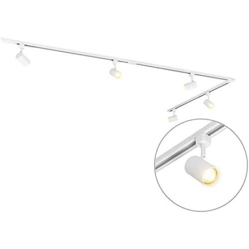 Détail de Plafonnier moderne sur rail Qazqa, luminaire LED blanc