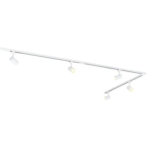 Plafonnier moderne sur rail Qazqa, luminaire LED blanc - Vue principale