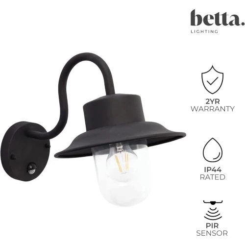Détail de Applique murale extérieure Betta Lighting, détecteur mouvement, IP44