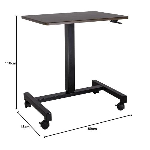 Zoom sur Bureau rectangulaire réglable, bureau de jeu, support moniteur, noir