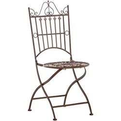 Chaise de Jardin Pliante Sadao en Fer Forgé - Design Élégant pour Terrasse