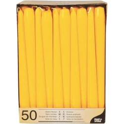 Bougies de chandelier Jaunes, Lot de 50, Papstar
