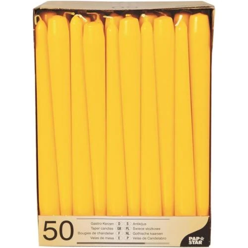 Bougies de chandelier Jaunes, Lot de 50, Papstar - Vue principale