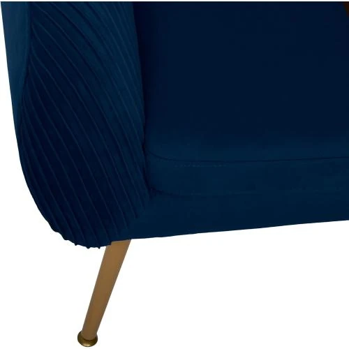 Détail de Fauteuil Velours Plissé Bleu Atmosphera, Design Élégant