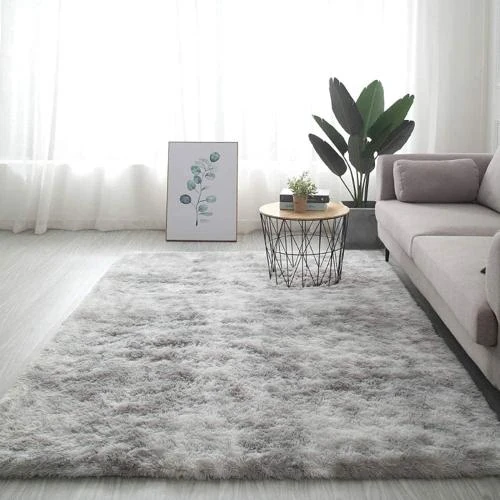 Tapis Salon Moderne KINGSON, Antidérapant, Gris Foncé - Vue principale