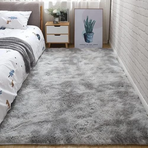 Détail de Tapis Salon Moderne KINGSON, Antidérapant, Gris Foncé