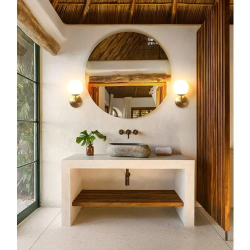 Zoom sur Applique Murale LED 5W Blanc Chaud, Verre Givre, Or