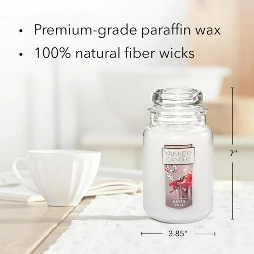 Détail de Yankee Candle, Grande bougie parfumée North Pole, 110h