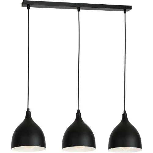 Plafonnier 3 lampes Alumi Black White, LUMINEX - Vue principale