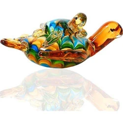 Figurines de Tortues de Mer en Verre - Ornement Décoratif Unique