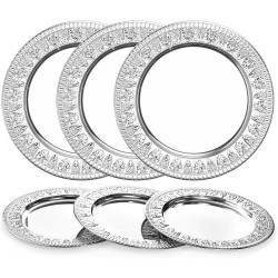 Présentation ZENFUN Assiettes présentation rondes acier inoxydable, floral