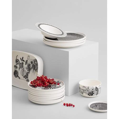 Zoom sur Assiette Marimekko Siirtolapuutarha, Grès Blanc Noir