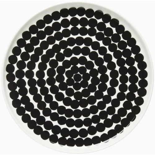 Assiette Marimekko Siirtolapuutarha, Grès Blanc Noir - Vue principale