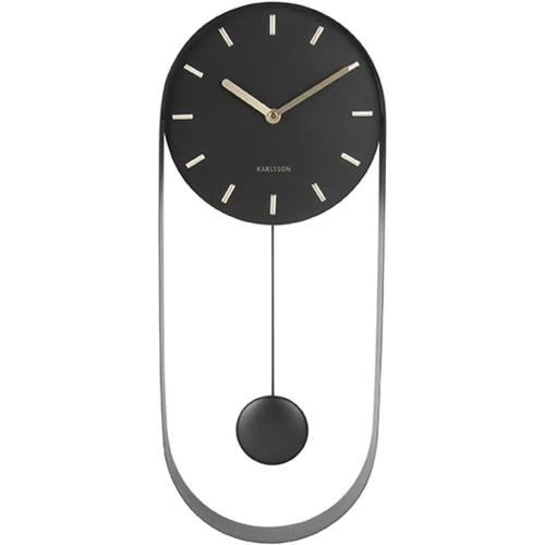 Zoom sur Horloge Murale Moderne Karlsson KA5822BK, Design Élégant