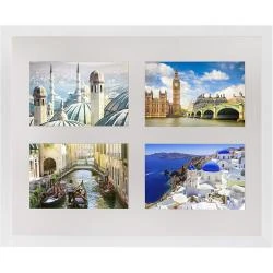 Cadre Photo Multi Photos Blanc, 4 Photos 10x15 cm
