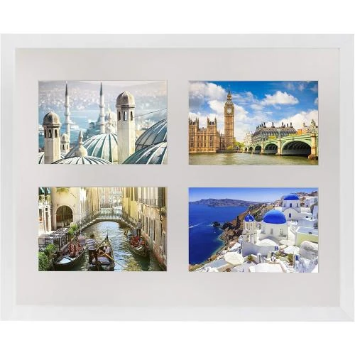 Cadre Photo Multi Photos Blanc, 4 Photos 10x15 cm - Vue principale