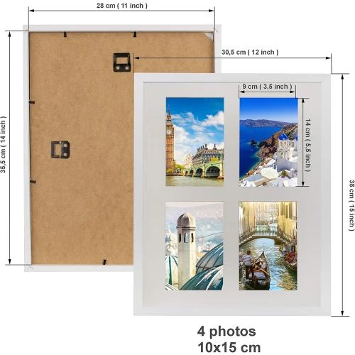 Zoom sur Cadre Photo Multi Photos Blanc, 4 Photos 10x15 cm
