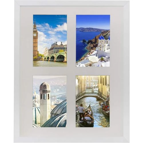 Détail de Cadre Photo Multi Photos Blanc, 4 Photos 10x15 cm