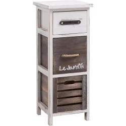 IDIMEX Chiffonnier Padua Bois Paulownia Blanc Vintage Rustique