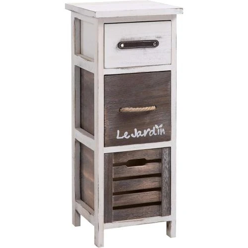 IDIMEX Chiffonnier Padua Bois Paulownia Blanc Vintage Rustique - Vue principale
