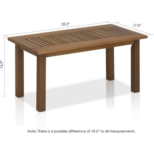 Zoom sur Table Basse Furinno Tioman Teck Naturel, Extérieur