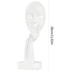 Wifehelper Statue Abstraite Penseur Résine Masque Visage Décoration Blanc en situation