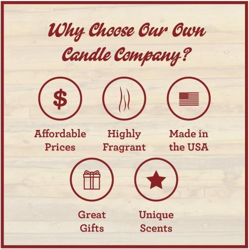 Présentation de Bougie parfumée 368,5g Mason, Our Own Candle Company en situation