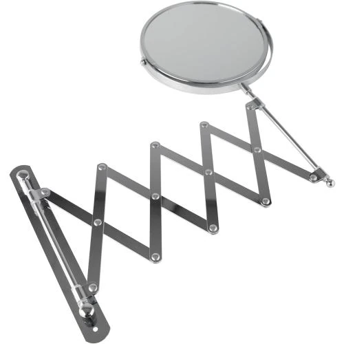 Zoom sur Miroir mural grossissant Axxentia chrome rond 3x