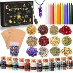 Kit de Sorcellerie, Bougies Magiques Colorées, Cristaux