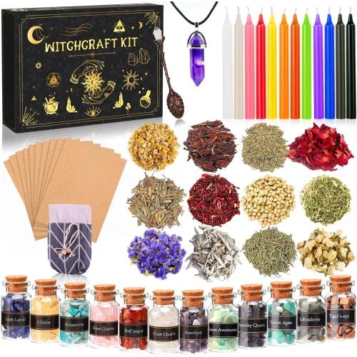 Kit de Sorcellerie, Bougies Magiques Colorées, Cristaux - Vue principale