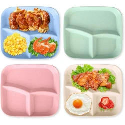 AouiSton Assiettes Divisées, Compartiment Enfant, Adultes
