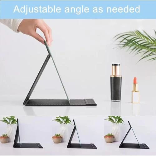 Détail de Miroir Maquillage Pliable Portable Super HD, Cuir PU